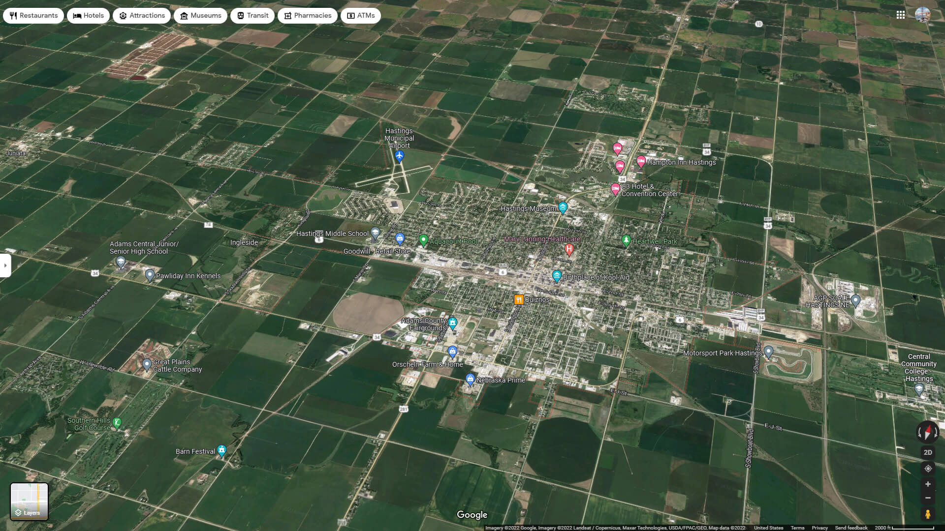 Hastings Aerial Map Nebraska